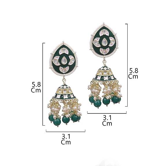 Traditional Minakari green earrings