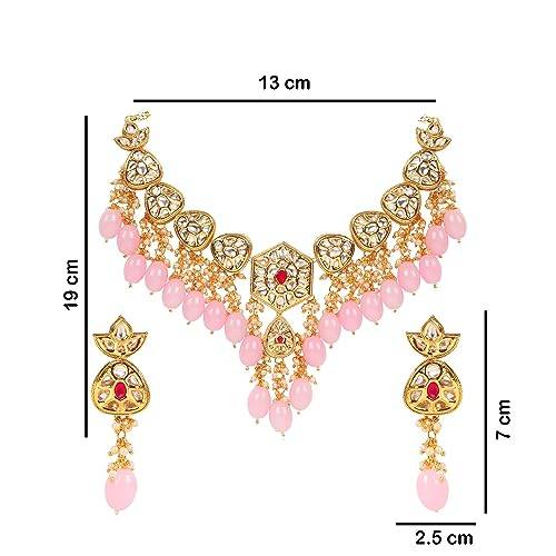 Dabbi kundan necklace with pink beads
