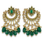 earring with 18 carat gold plating with classic white stones