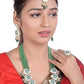 long layared pink green necklace with high gold plating