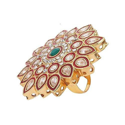 Ruby Green 18 Carate High Gold Plated Finger ring