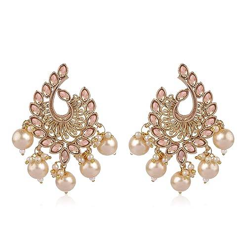 Gold Plated LCT Earring with moti fitting
