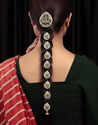 Traditional Hair Choti in Green