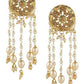 Studs Earrings with Classic Brass Chain