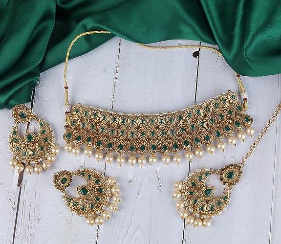 golden plated chokar necklace